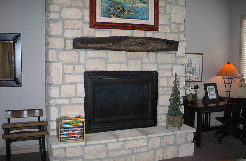 Fireplace in Dental office waiting room